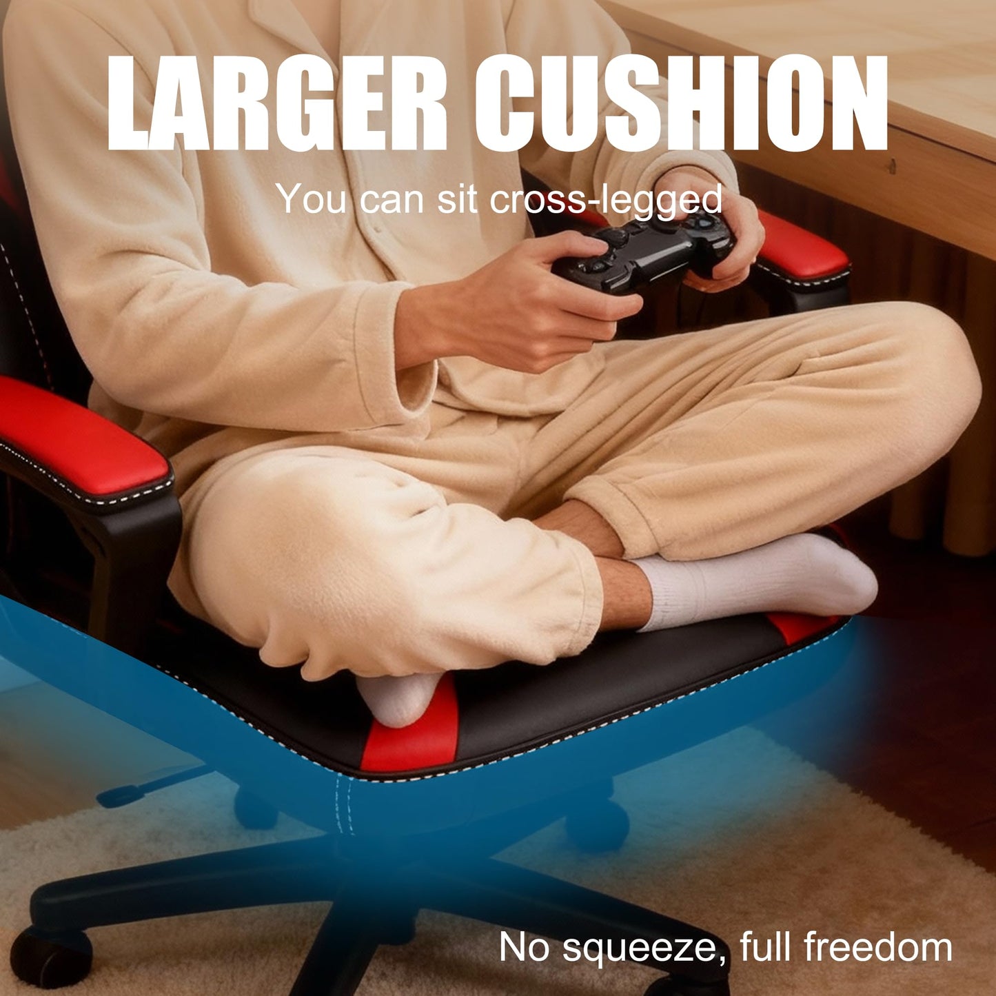 Play haha.Ergonomic high back seat with breathable mesh insert padded armrests tilt adjustment durable base lumbar support Faux leather surface for