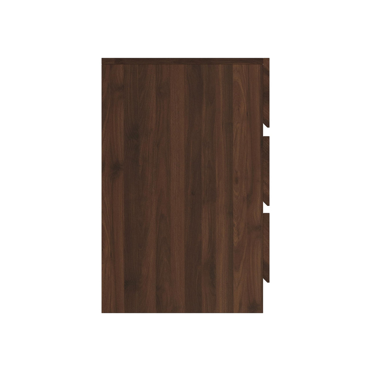 GFW Catania Pair of 3 Drawer Bedside Tables, Royal Walnut Bedside Cabinets with Herringbone Wood Grain Design, Modern Handle-Free Nightstands