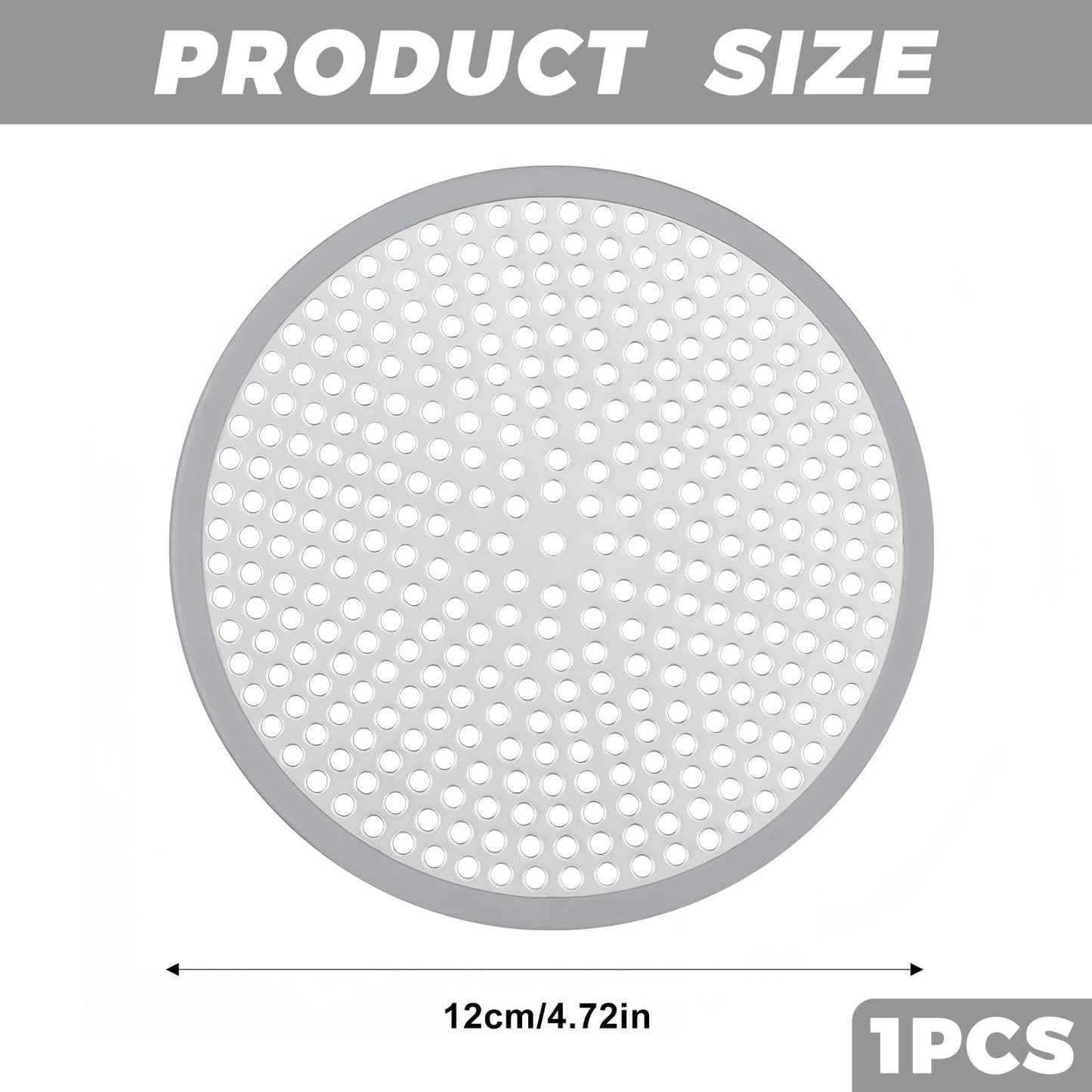 1pc Stainless Steel Shower Drain Hair Catcher with Silicone Edge 12cm Shower Drain Cover Plug Hole Hair Catcher for Bathroom Floor and Bath Drain