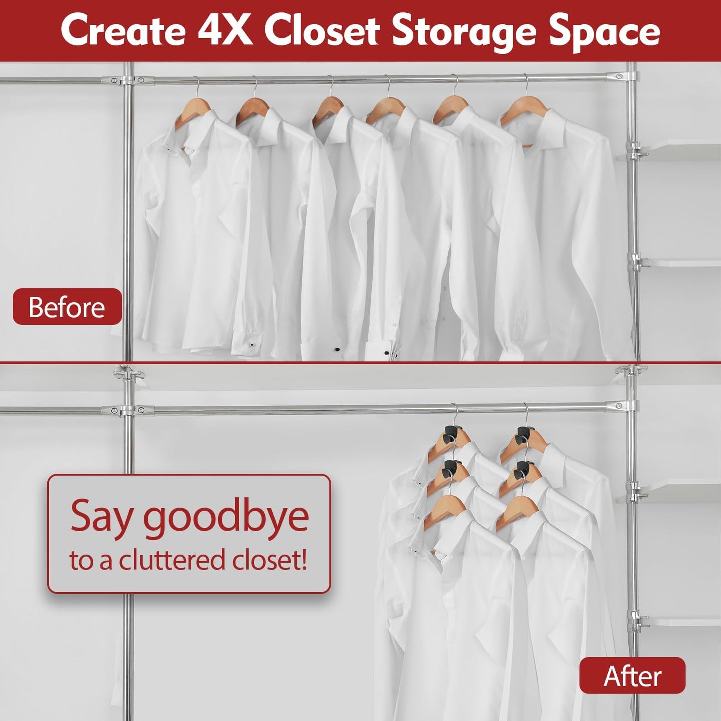 Latoxcaa Hangers Space Saving 30Pcs, Upgrade 40Lb(Max) Heavy Duty Hanger Hooks Space Saver, Space Saving Hangers for Clothes Hanger Connector Hooks