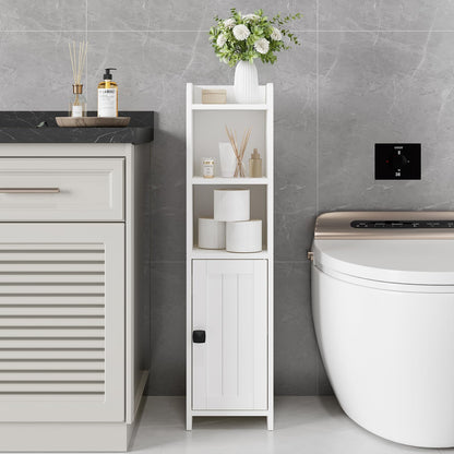 Lomojo Small Bathroom Storage Cabinet Corner, 20x20x78cm, White