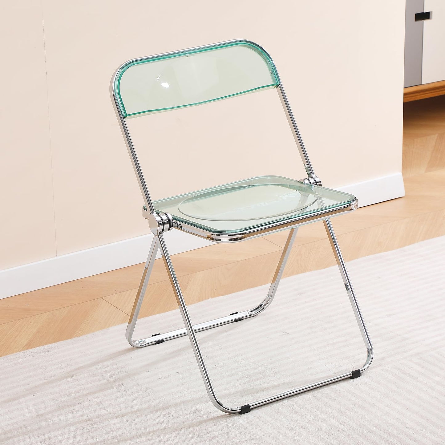 TAO ONE Acrylic Folding Chair Clear Morden Chrome Chair-Green