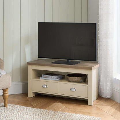 Birlea Highgate Corner Tv Unit Cream & Oak Effect