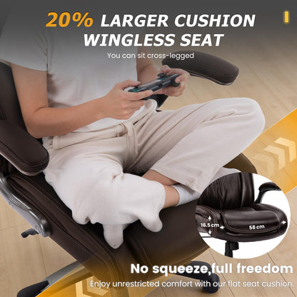 COLAMY Big and Tall Office Chair 400lbs, Large Heavy Duty High Back Executive Computer Office Desk Chair Flip-up Arms Wide Thick Seat for Home Office