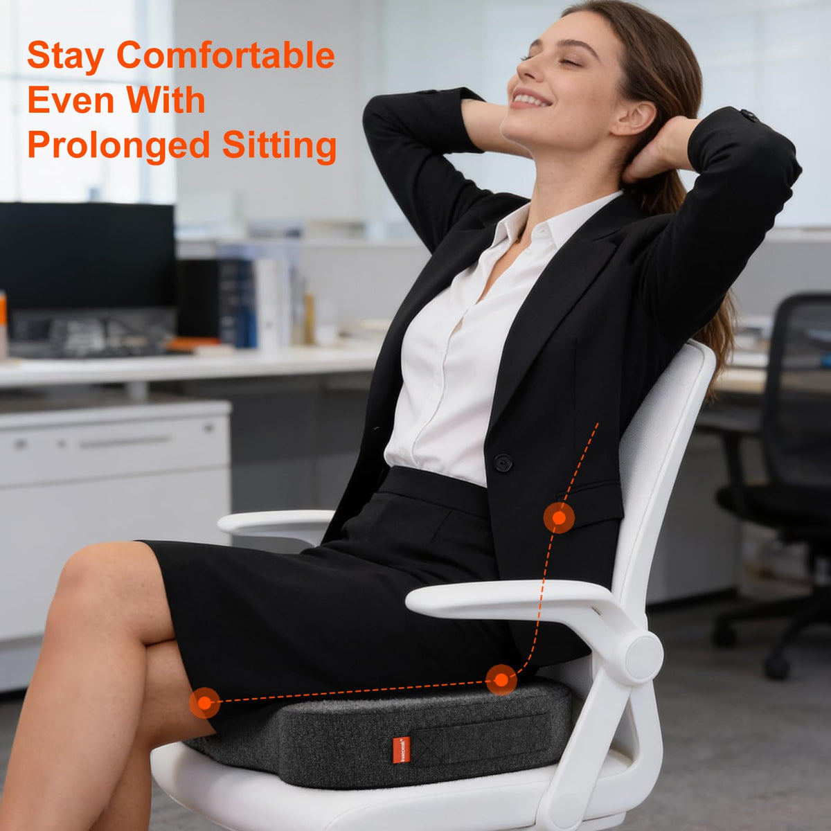 inaepeak Seat Cushion, Memory Foam Seat Cushion for Coccyx Tailbone Pain Relief, Suitable for Office Chair/Car Seat/Wheelchair