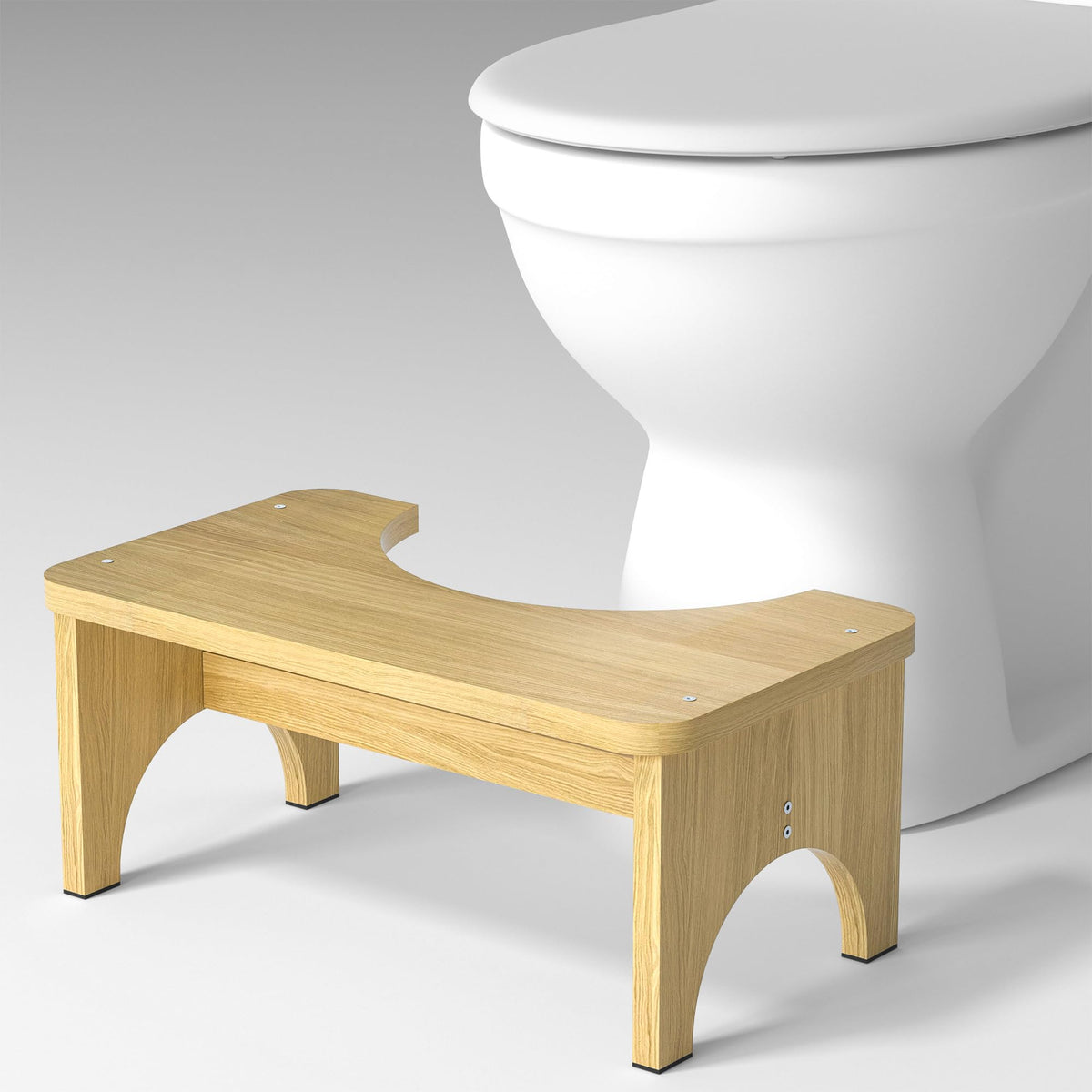 Bamboo Squatting Potty for Adult Toilet Stool, 6.5 Inch Non-Slip Toilet Poo Stool Adult, Kids Aid and Seniors, Original Simple Design