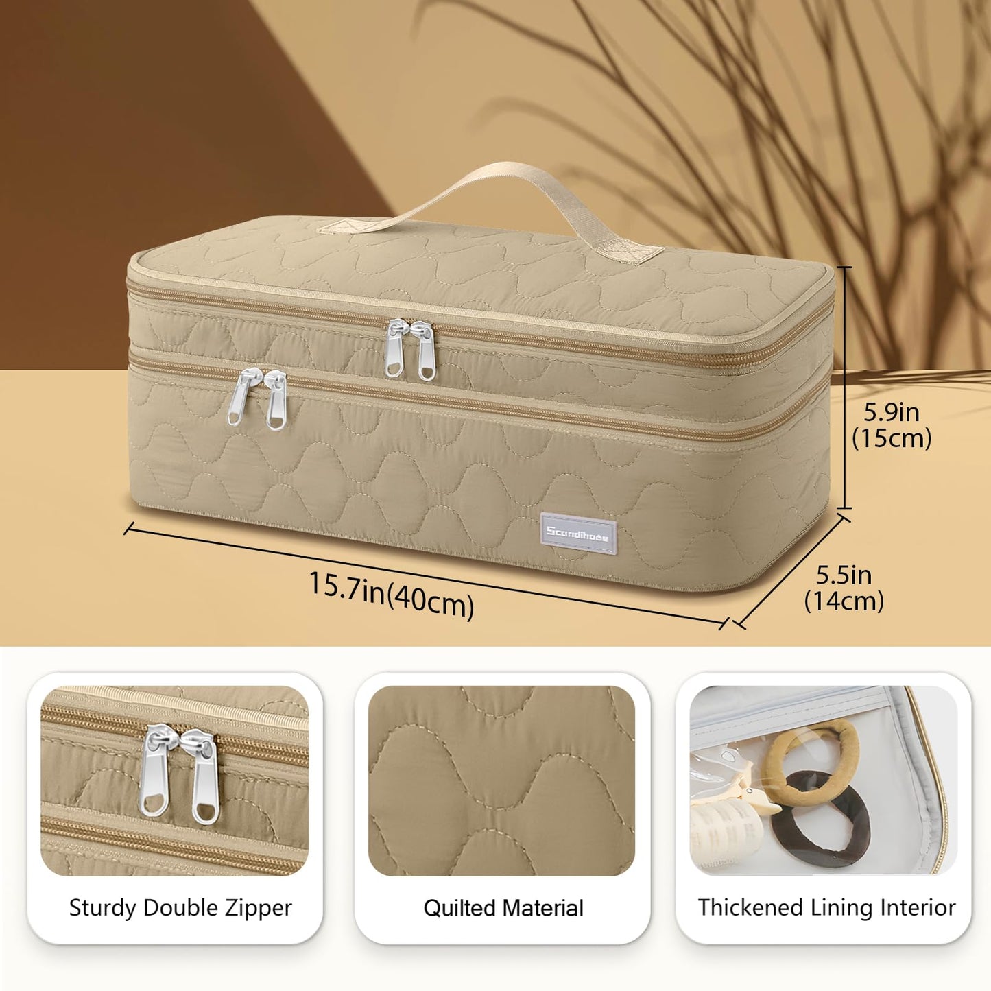 Double Layer Travel Carrying Case Hair Dryer Bag Travel Storage Bag