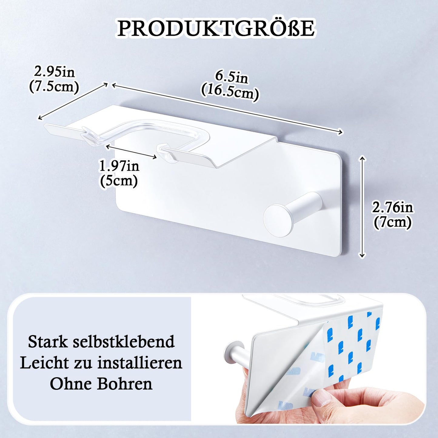 Hair Dryer Holder Wall Mount, Hairdryer Holder for Bathroom, Stainless Steel Blow Dryer Rack Adhesive Hairdryer Organizer Station with Cable Storage