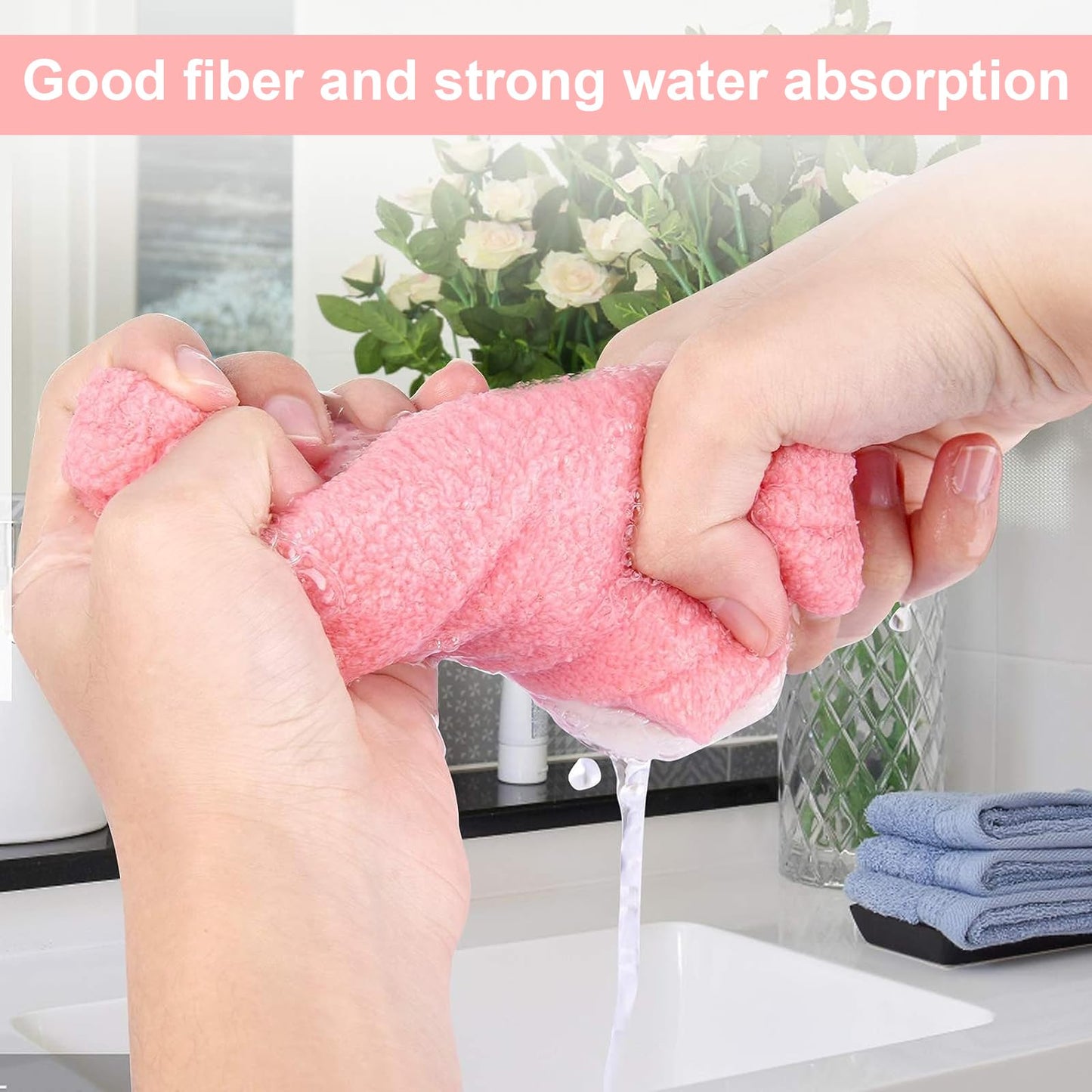 VIDSTW LIUYIDM Hair Towel Wrap Kids' Hair Drying Cap 3 Pieces 24 x 18 CM