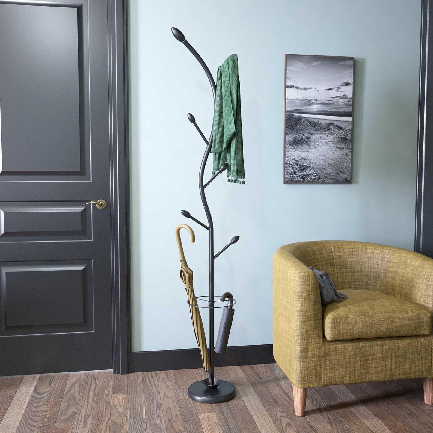 Versa 187903 Coat Stand Black, 185 x 30 x 30 cm