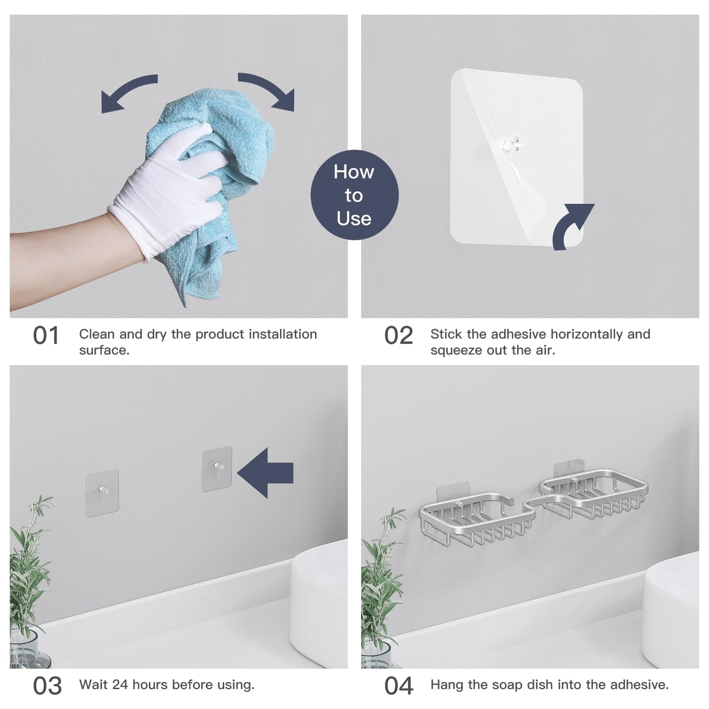 Dancrul Bathroom Soap Dishes, Bar Soap Holder for Shower Wall, Rust Proof Metal Self Draining Soap Tray, Wall Mounted Soap Dish for Shower
