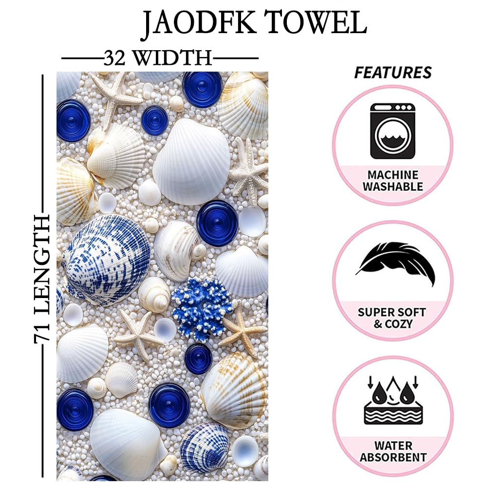JAODFK Microfibre Beach Towel 71"X32" Quick Dry Lightweight Sand Free Large Thin Towels Travel Essentials For Adults Womens Swim Bath Accessories