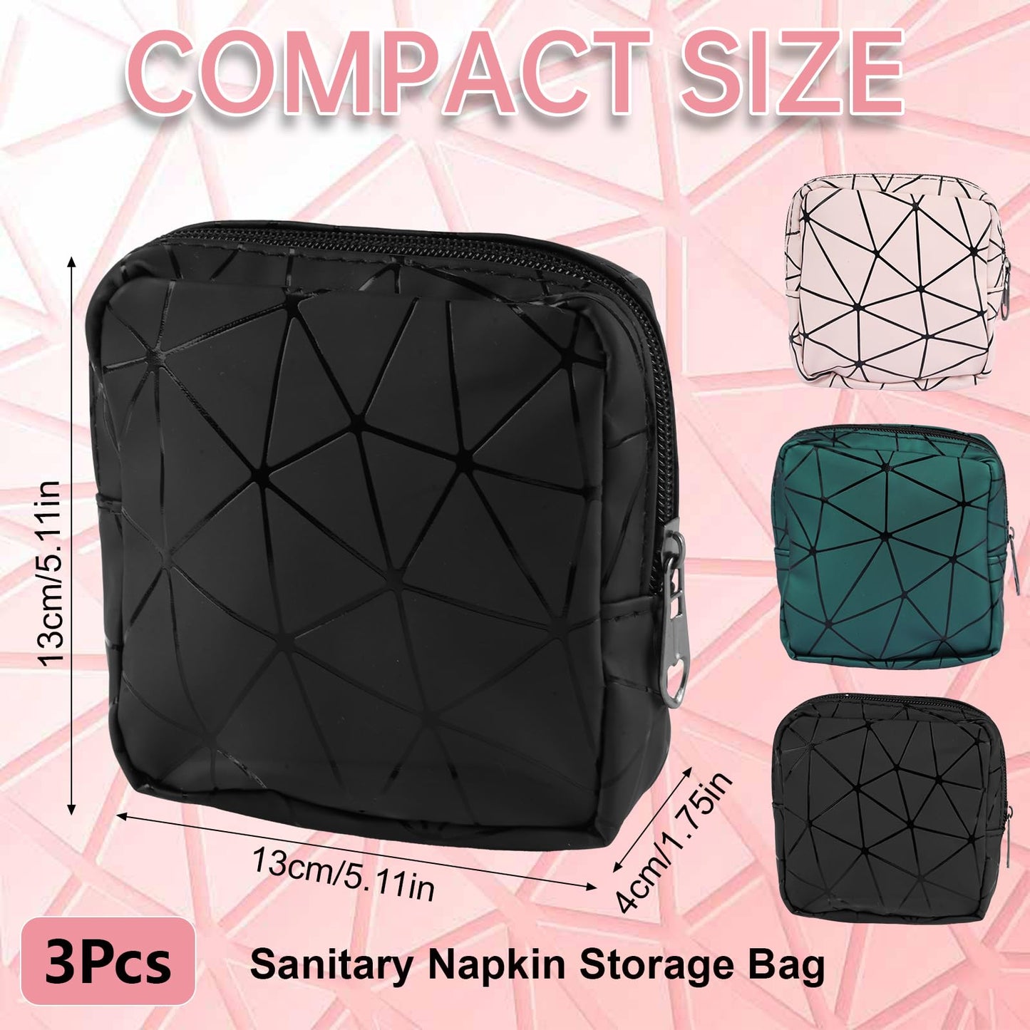 3 Pcs Sanitary Pad Storage Bag, Portable Sanitary Towel Holder Reusable