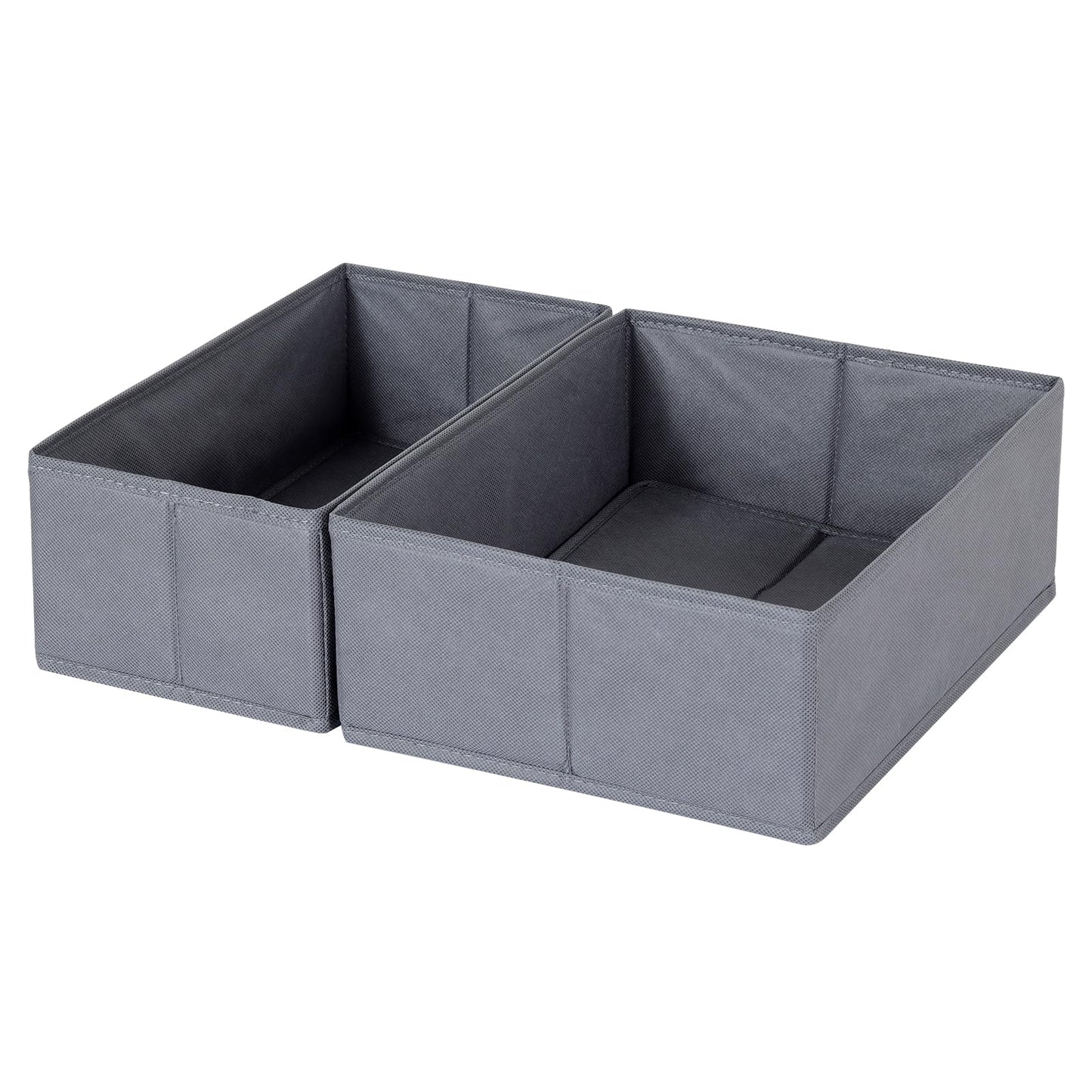 ORLISA Drawer Organiser ClothesCompatible with PAX Wardrobe 50 x 35 cm Stable Base, Foldable, & Robust, Set of 2, Grey