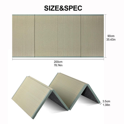Japanese Traditional Tatami Mat,Mattress Firm And Comfortable 3 Folds Firm And Comfortable Futon Mattress With 100% Natural Green Rush Grass