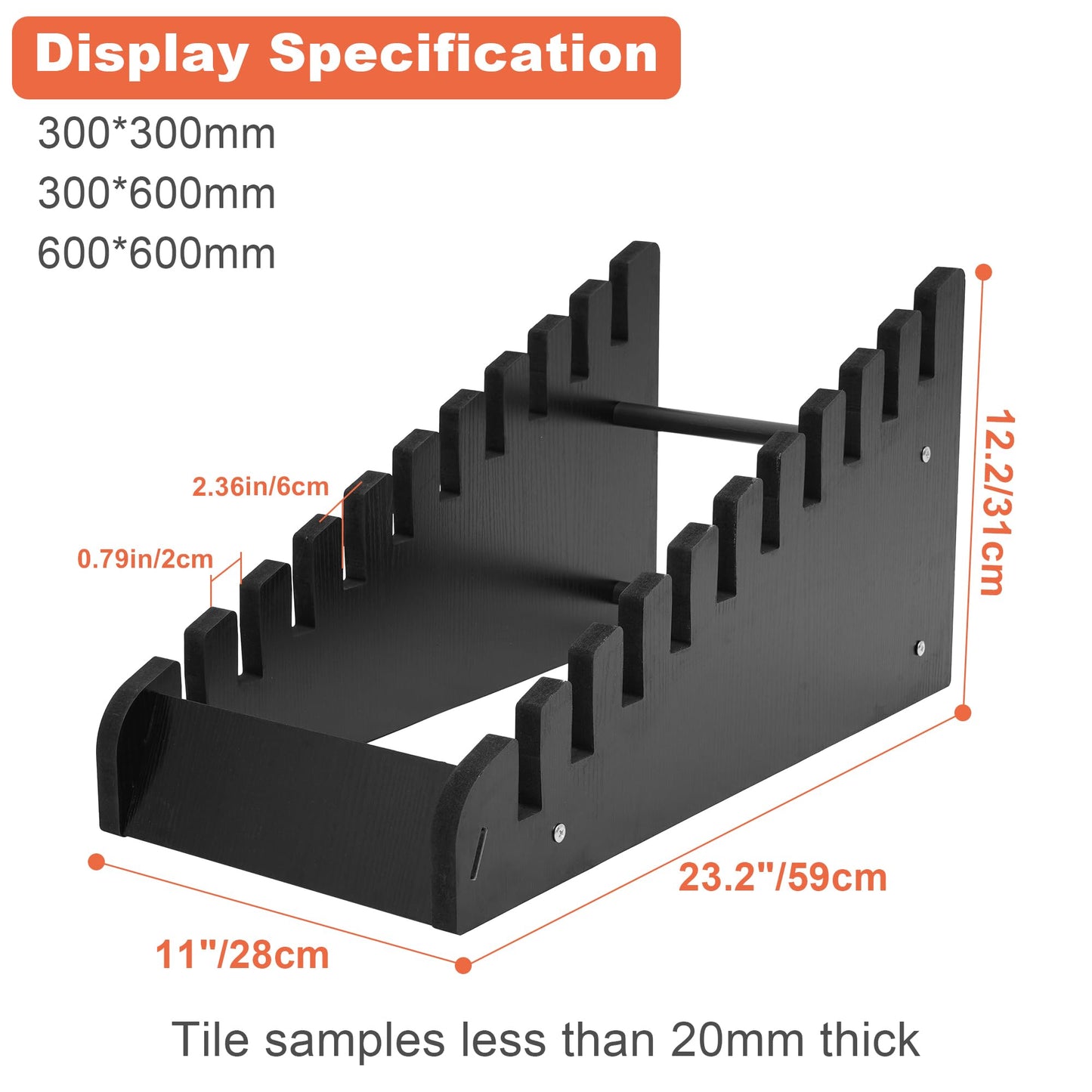 10-Tier Tile Sample Display Stand, Wooden Tile Sample Storage Rack, Floor Tile Display Stand, Building Material Display Shelf