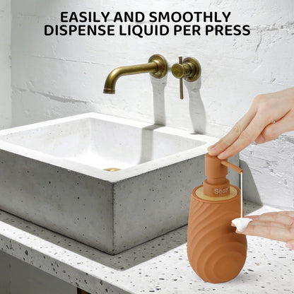 Hand Soap Dispenser Bathroom Bamboo with Texture, Soap Dispenser Kitchen