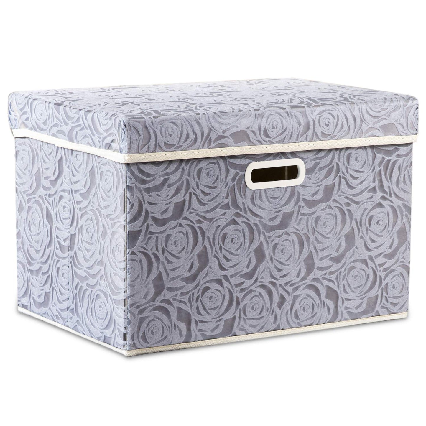 Prandom Storage Boxes with Lids Large.Rose Pattern Fabric Decorative Storage Box, Really Useful Box,Clothing Storage,Cubes