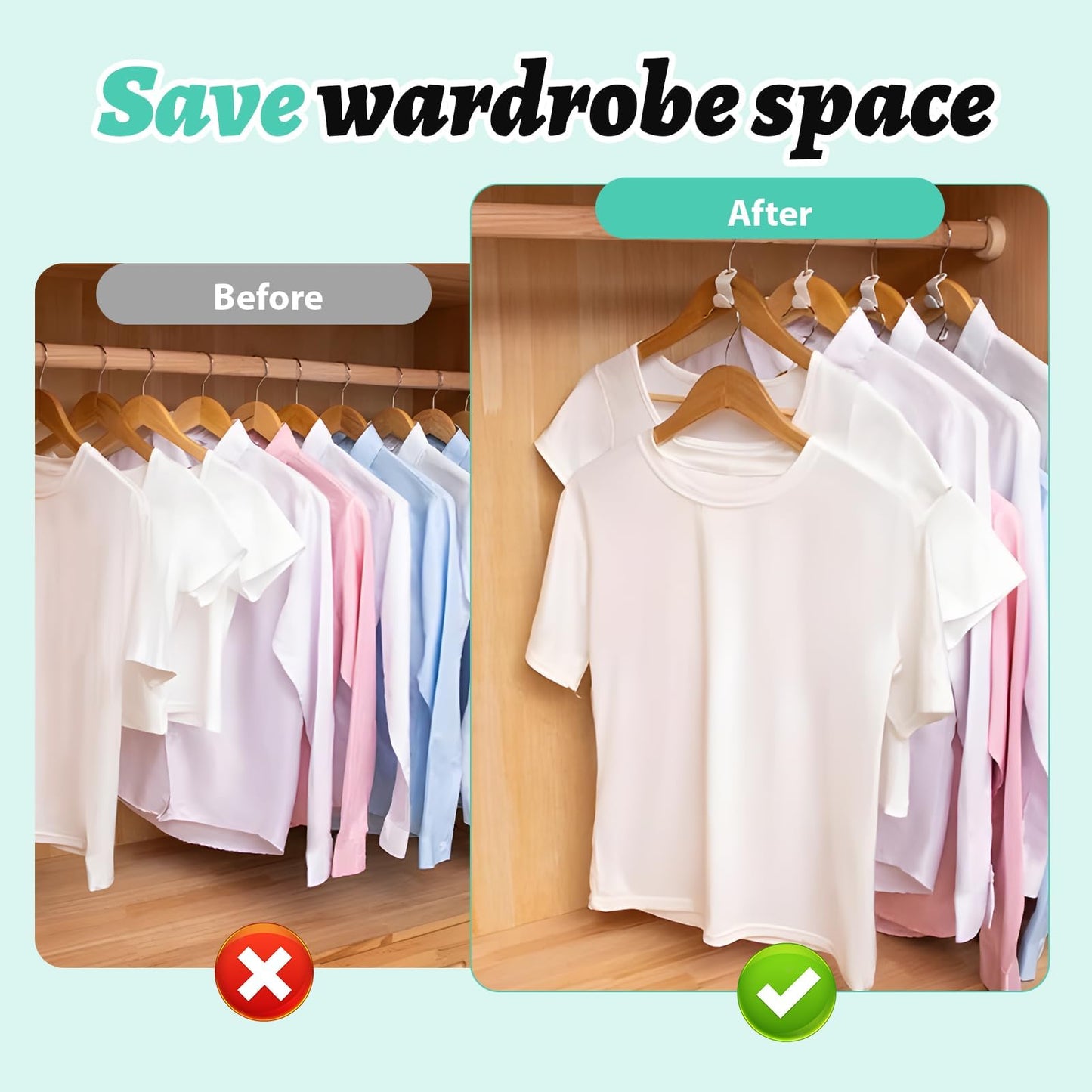 70-Pack White Clothes Hanger Connector Hooks - Space-Saving Wardrobe Organizer Accessories for Closet Efficiency, Compatible with Various Hangers