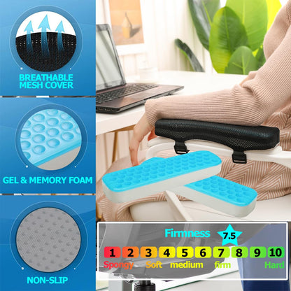 masteymoh Ergonomic Armrest Pads Office Chair Arm Rest Cover Pillow - Elbow Support Cushion for Computer, Gaming and Desk Chairs Flat