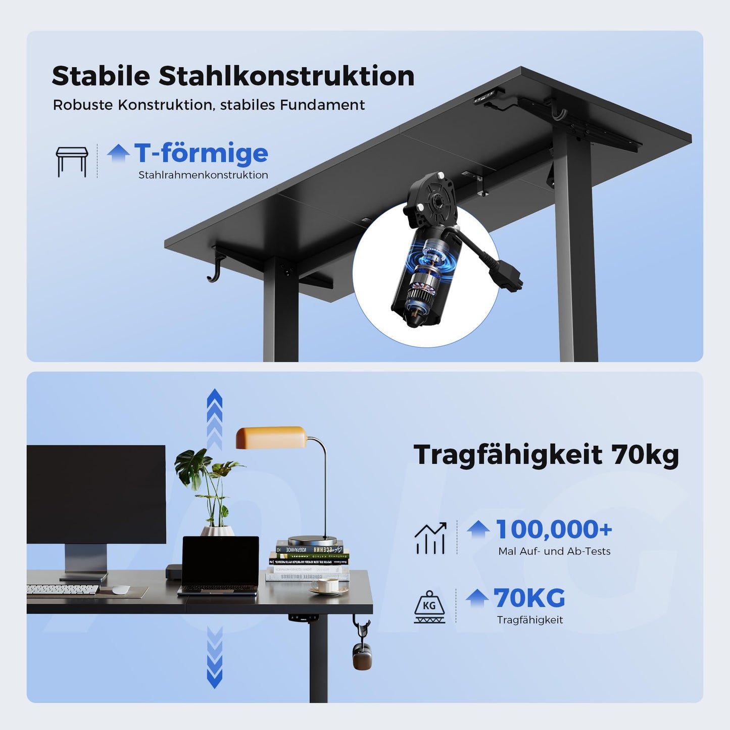 Agilestic Electric Standing Desk, 2 Memory Buttons, 120x60cm
