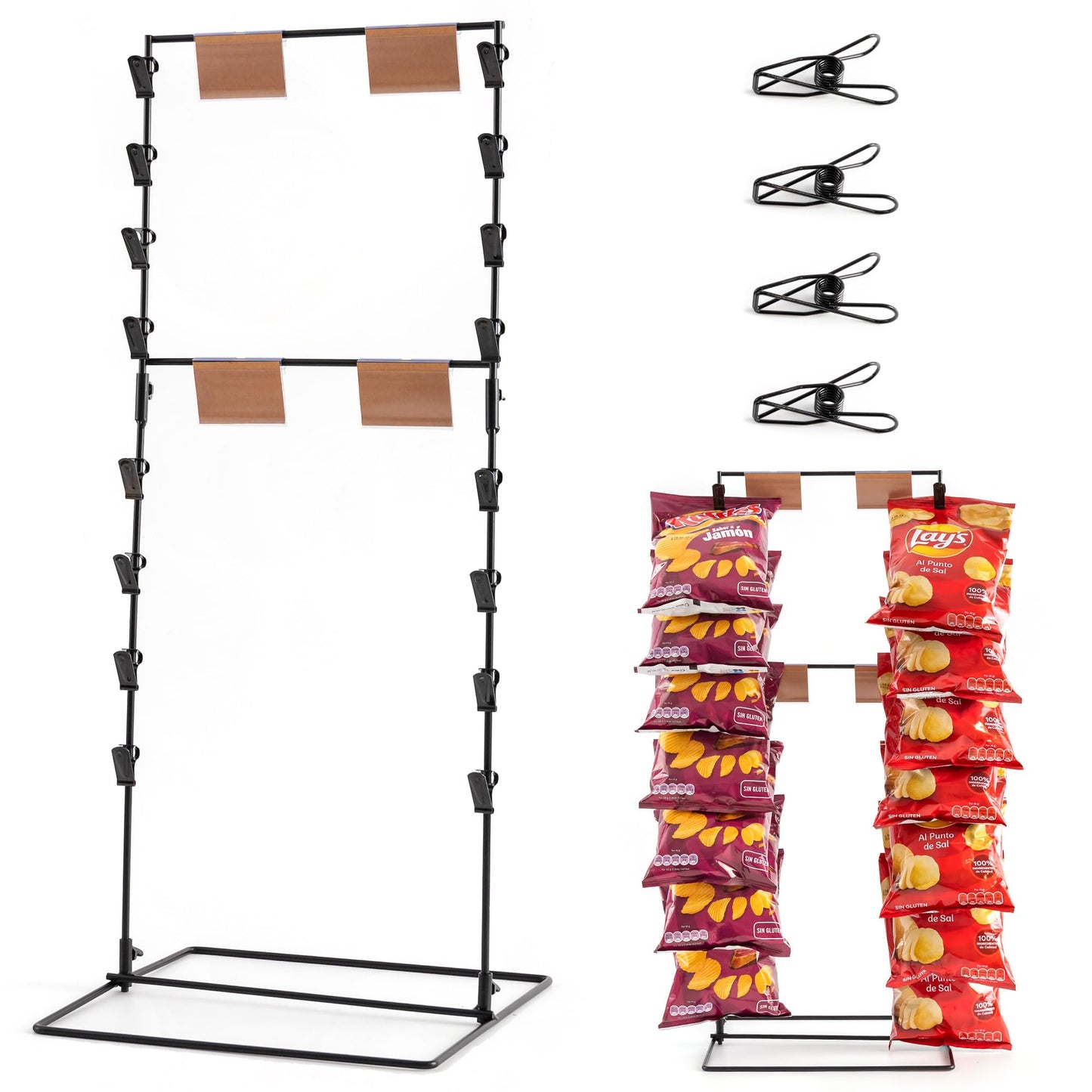 ODOXIA Chip Rack Display Stand | Candy Display for Countertop | Snack Holder for Chips and Snacks | Organize Your Space