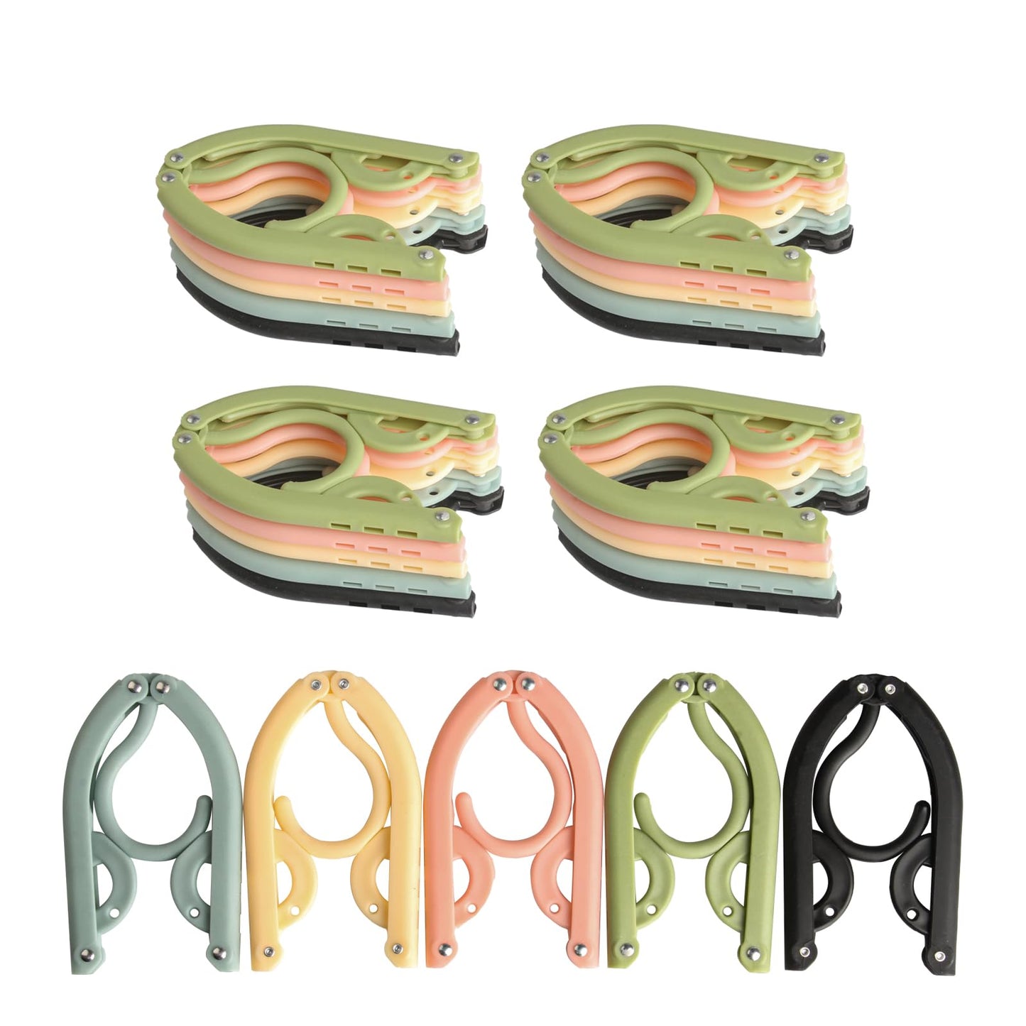 25 Pcs Travel Coat Hangers Adults, Portable Travel HangersPlastic Folding Coat Hangers for Travelling Home Camping Hotel Cruise Holiday Essentials