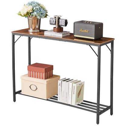 YMYNY Console Table, Slim Console Table for Hallway, Metal Frame, Compact Display Table, Sofa Table for Small Spaces, Entryway, Living Room, Sturdy,
