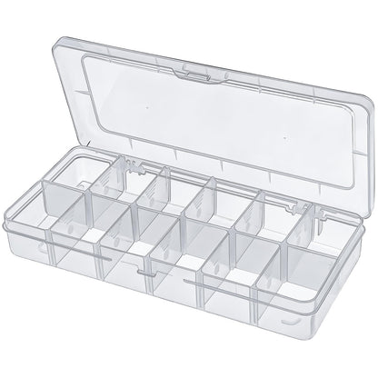 DARUITE Fishing Tackle Box, 12 Grid Plastic Organiser Box with Compartments