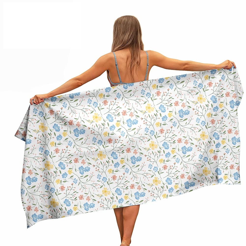 Ulticool Microfibre Towel – Flowers Nature Art – 160 x 80 cm – Lightweight Travel Towel Quick Drying Bath Towel Beach Towel Sauna Towel Microfibre