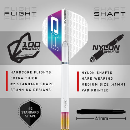 RED DRAGON Javelin Spectron 26 Gram Premium Tungsten Steeltip Darts Set with Dart Flights and Dart Shafts (Stems)