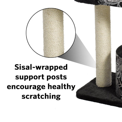 MidWest Homes for Pets Cat Tree, InchCarnival Inch Cat Furniture, 3-Tier Cat Activity Tree w/ Sisal Wrapped Support Scratching Posts and Dangle Play