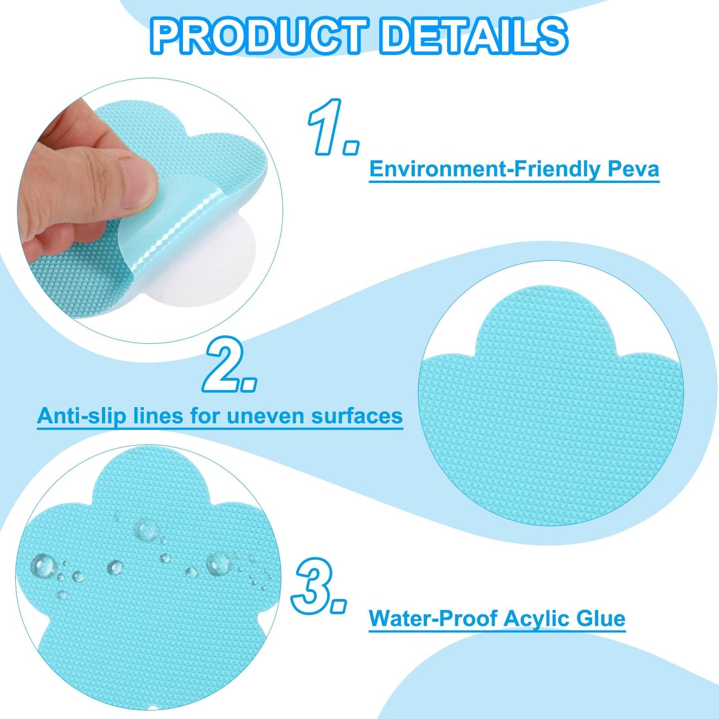 PATIKIL Bathtub Non Slip Stickers 3.4 x 3.4 Inch, 6 Pack Star Safety Shower Floor Anti Slip Stickers with Adhesive Decals Scraper for Bath Tub Shower