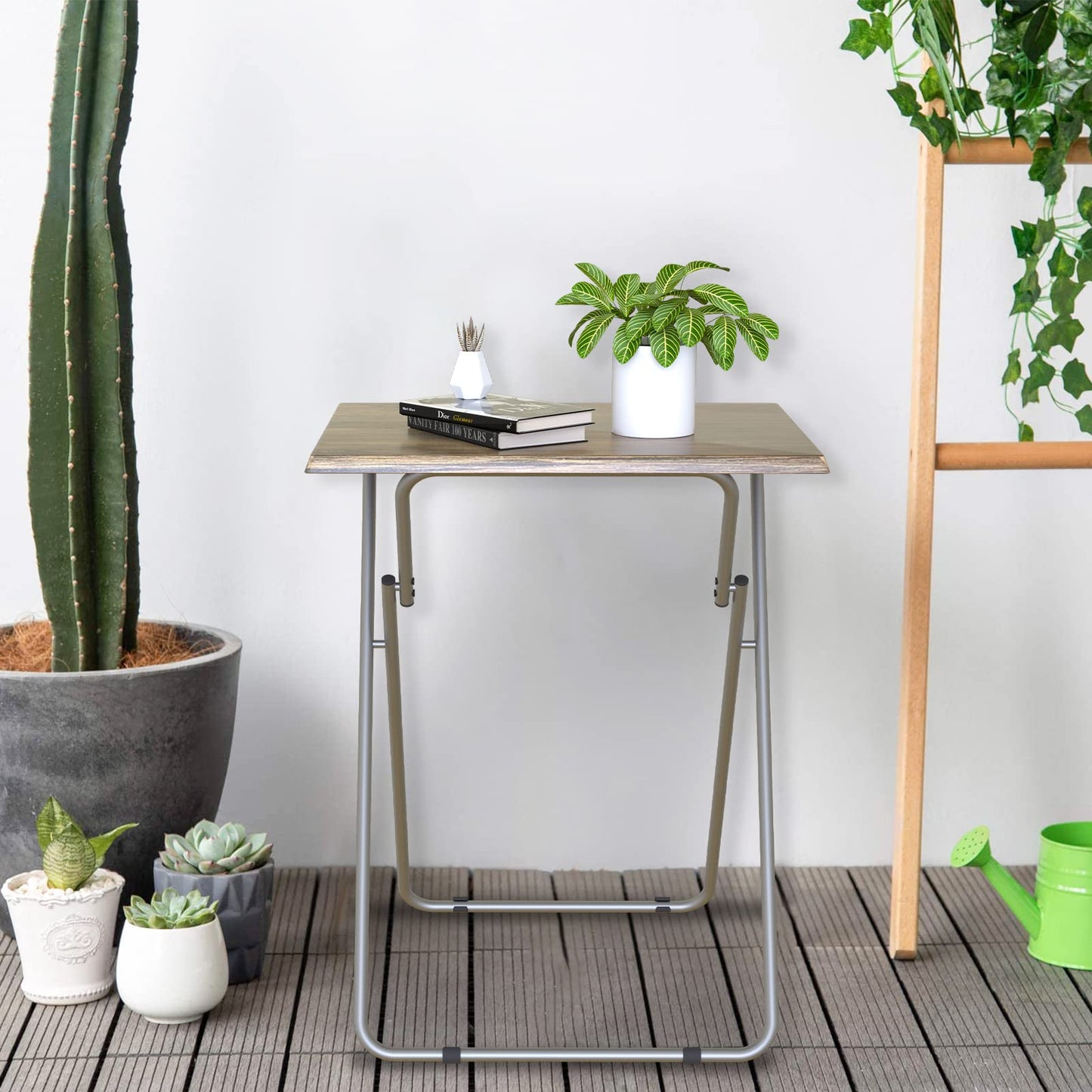 Small Folding Table, Folding Coffee Tables, Side Table 2 Set, TV Tray Table