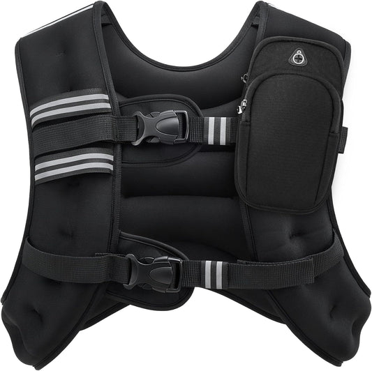ZELUS Weighted Vest, 9kg Weight Vest with Reflective Stripe for Workout, Strength Training, Running, Fitness, Muscle Building, Weight Loss,
