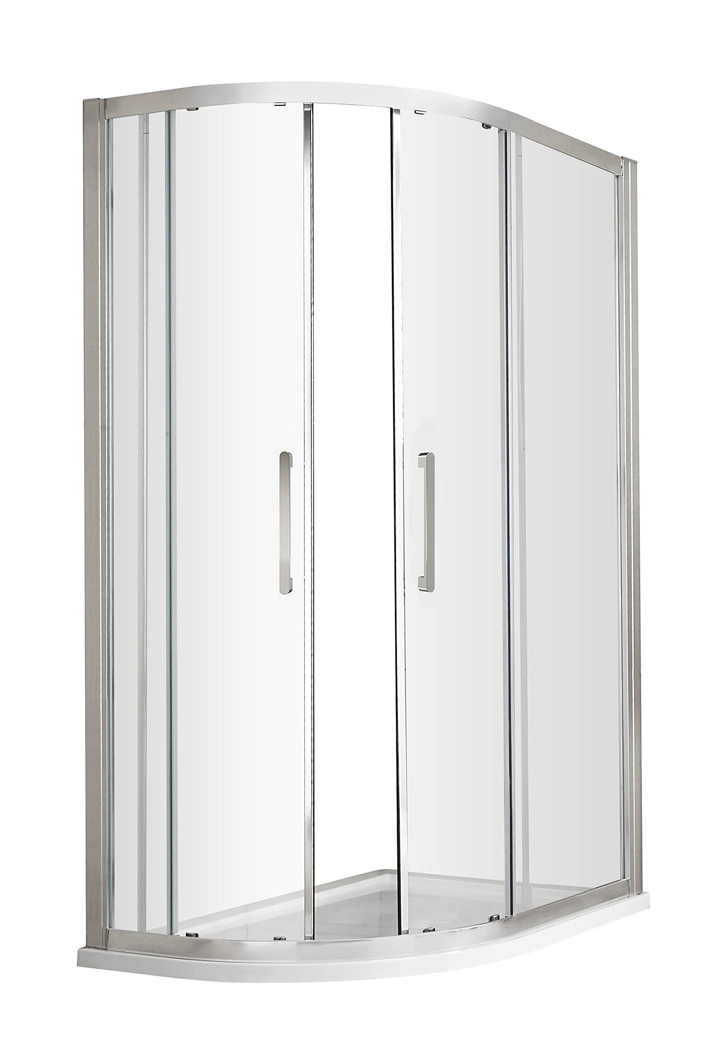 Hudson Reed M1290QH4 Apex Modern Bathroom EasyFit Offset Quadrant Shower Enclosure with 8mm Toughened Safety Glass and Round Handles, 1200mm x 900mm