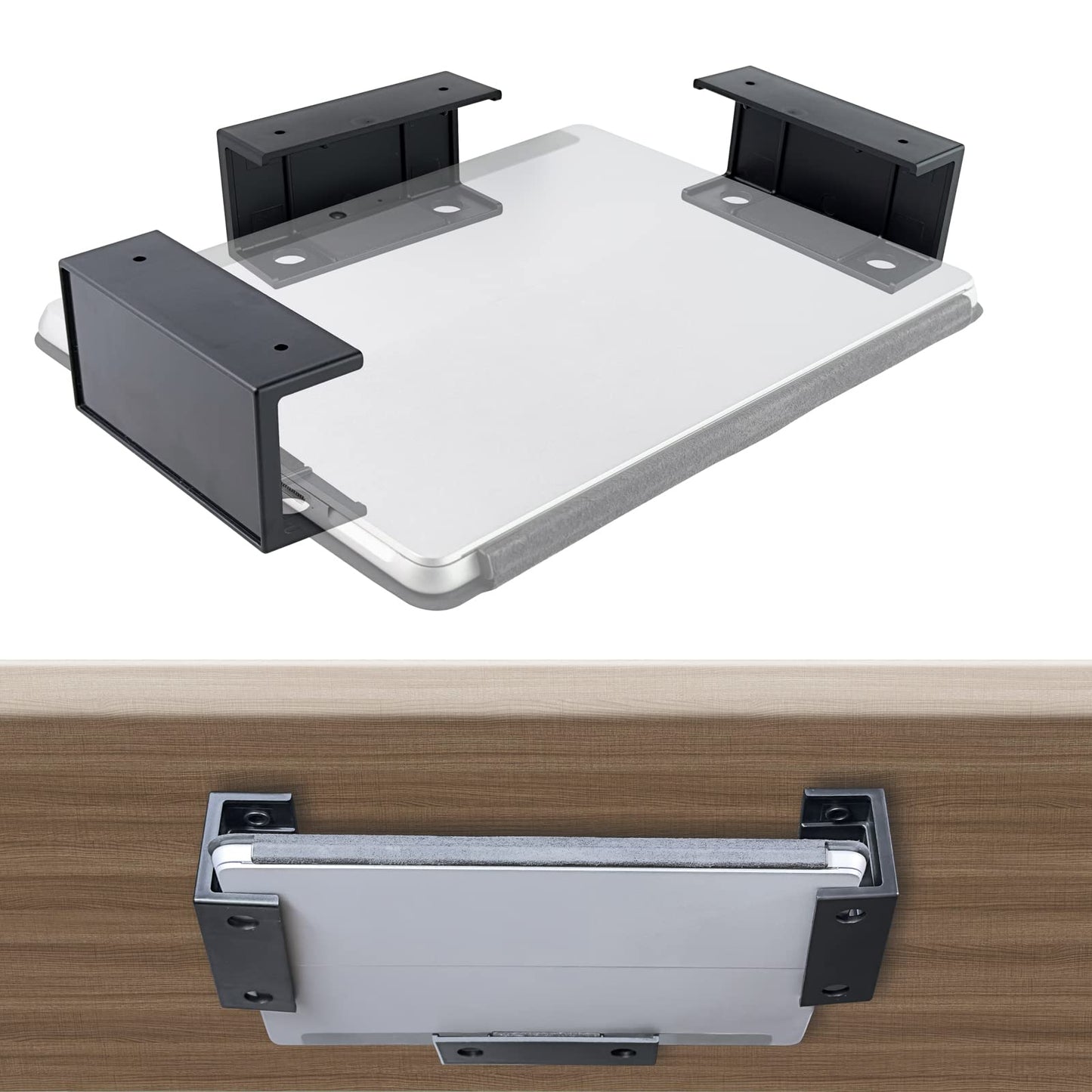 sciuU Under Desk & Wall Mount Holder Storage for Laptop Tablet Keyboard