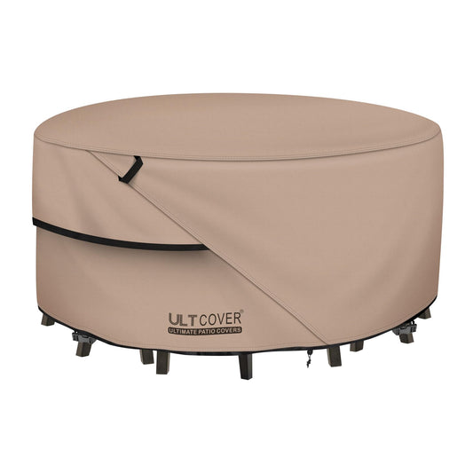 ULTCOVER Round Patio Furniture Cover - Outdoor Waterproof Table with Chair Set Cover 60 inch