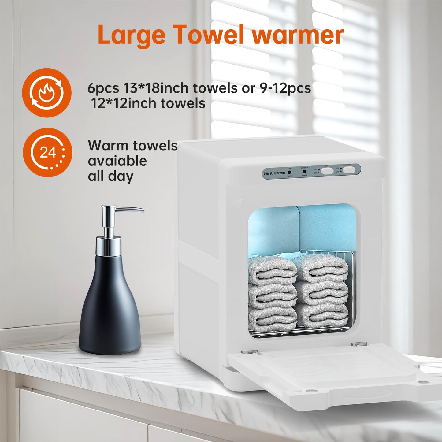 SFANSPA Hot Towel Warmer for Spa,2-in-1 Thermostatic Towel Heater,5L Mini Towel Warmer with Quick and All-Round Heating for Facial SPA,Beauty