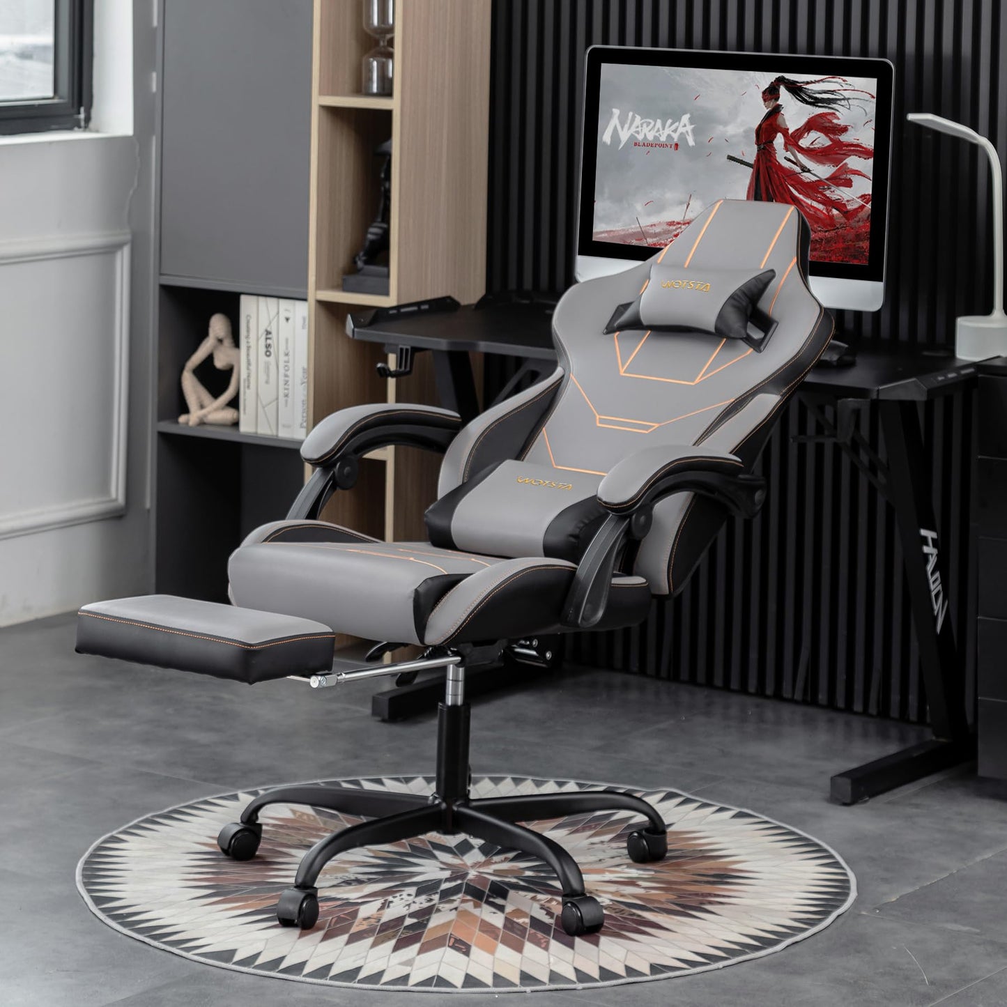 Gaming Chair, Ergonomic Gaming Chair, Computer Chair with Headrest and Lumbar, Racing Computer Chairs, Height Adjustable Rotating PC Chairs