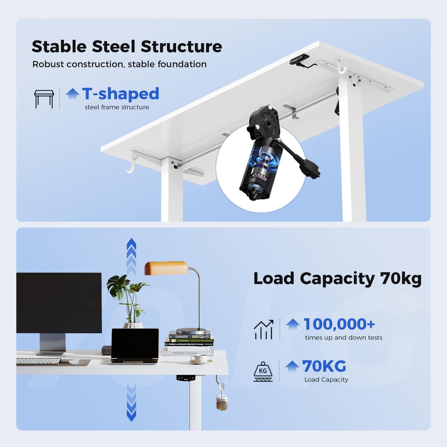 Agilestic Electric Standing Desk, 2 Memory Buttons, 160x60cm