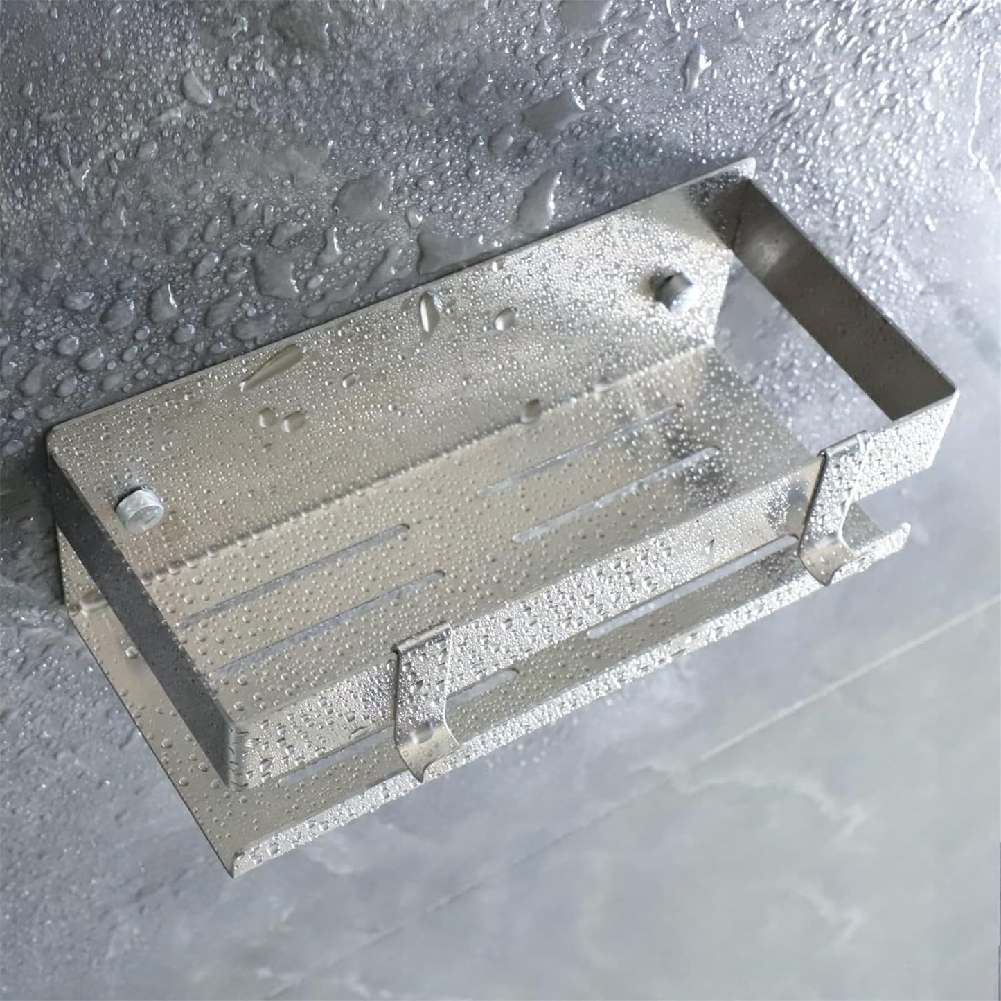 QNIIAED Shower Caddy Wall Mounted,Screw in Bathrooms Shelf Quick Drain