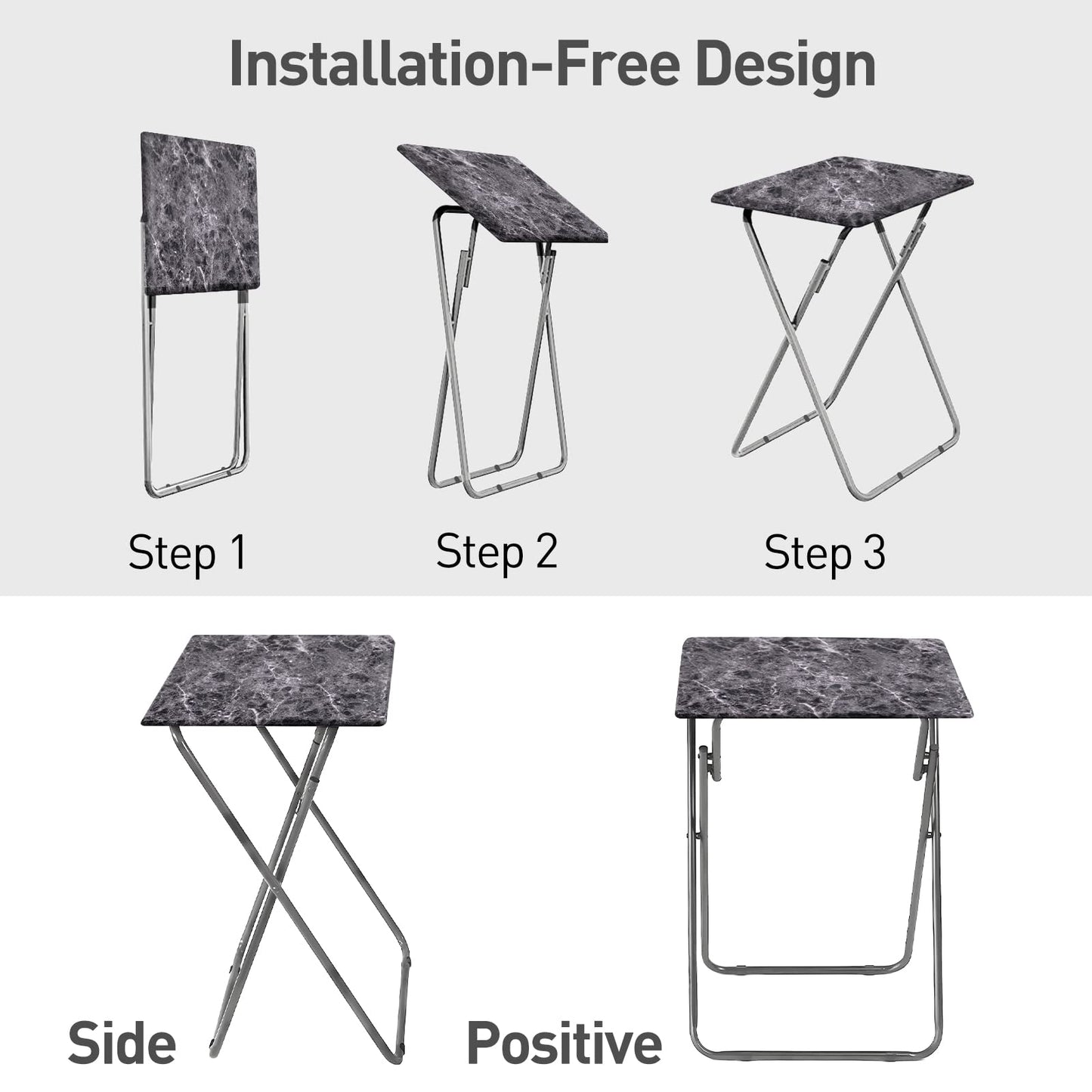 Small Folding Table, Foldable Table, TV Tray Table, Sofa Table, End Table
