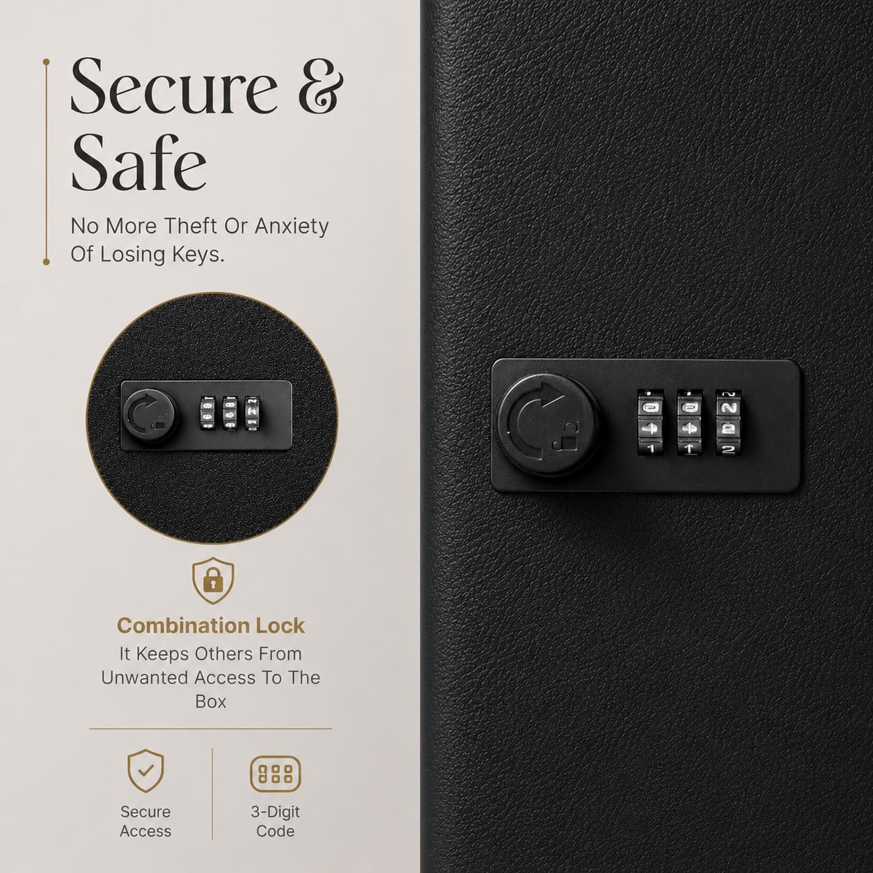 Landlord Direct Supplies LDS® Key Cabinet with Combination Lock, 40 Keys – Wall Mounted Lockable Steel Key Safe Box