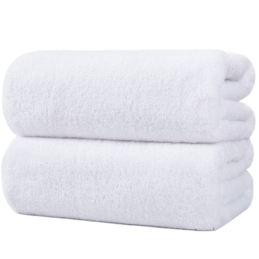 POLYTE Premium Quick Dry Lint Free Microfibre Bath Sheet, Pack of 2 (White, 89x178 cm)