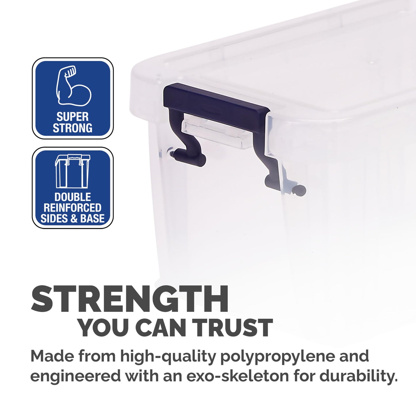 Bankers Box Storage Box 0.5L (10 Pack) - BPA-Free, Stackable Plastic Organizer with Clip-Lock Lid