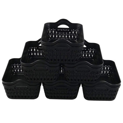 Dehouse Set of 12 Mini Plastic Storage Basket Tray, Black