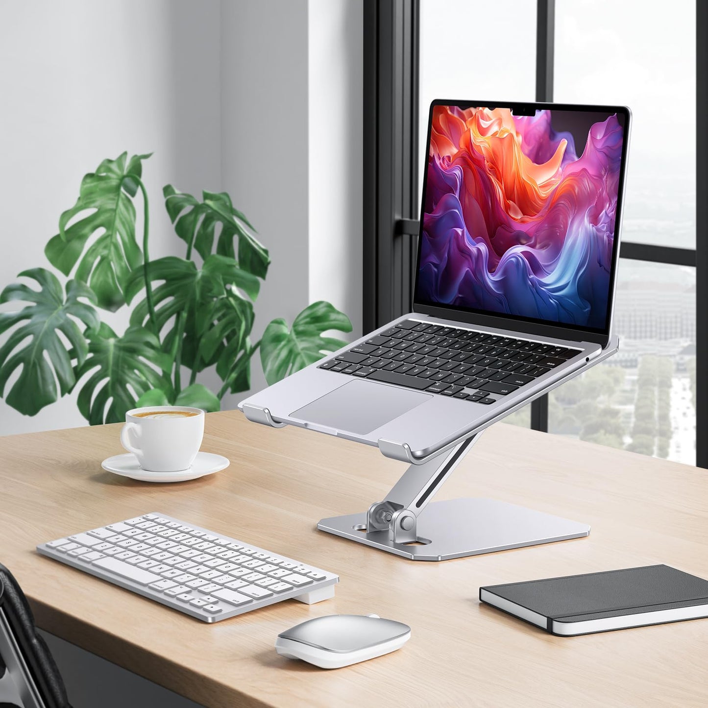 OMOTON Aluminum Laptop Stand for Desk, Laptop Riser with Adjustable Height