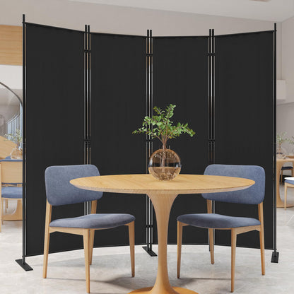 C-Hopetree 4 Panels Room Divider, 180cm Tall Indoor Folding Privacy Screen, Portable Partition Separator, Freestanding Separation Temporary Wall for