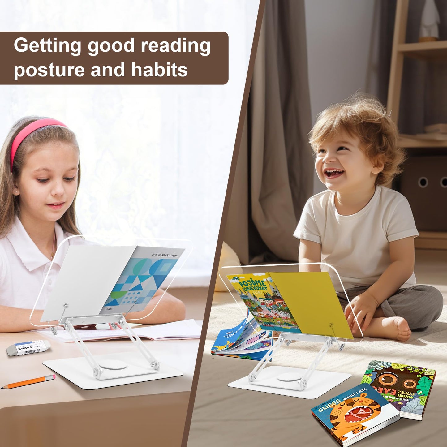 Foyucool Acrylic Book Stands for Reading